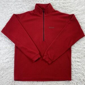 Simms Sweater Mens Small Red 1/4 Zip Pullover Fleece Outdoor Mock Neck Casual S